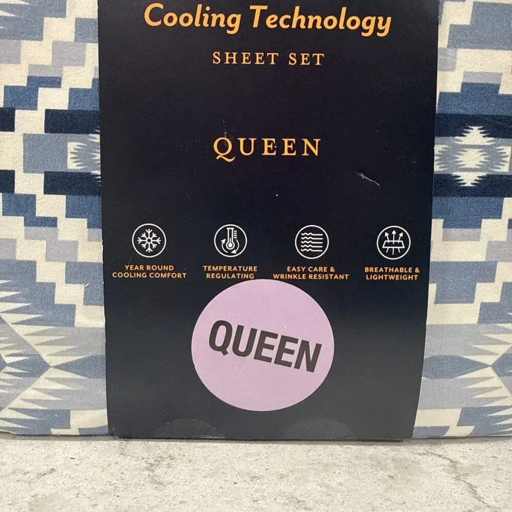 Pendleton Queen Sheet Set Cooling Technology Abiquiu Sky Southwestern Sheets
